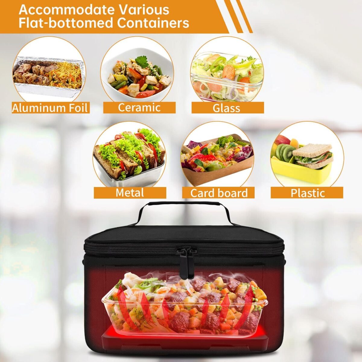 1749711366 Aotto Portable Oven Electric Lunch Box Food Heater 12V24V110V 3 in 1 Car Food Warmer Mini Personal Microwave Heated Lunch Box Warmer for Car Truck Travel Office Home Use Black Aotto Portable Oven, Electric Lunch Box Food Heater - 12V/24V/110V 3-in-1 Car Food Warmer - Mini Personal Microwave Heated Lunch Box Warmer for Car, Truck, Travel, Office & Home Use - Black