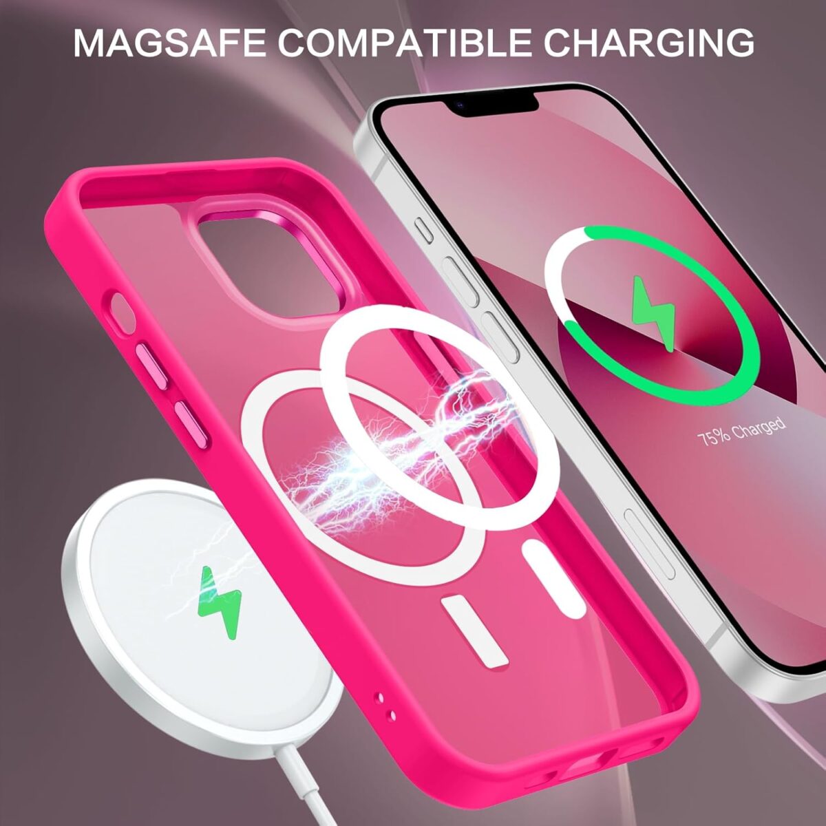 1749711683 BENTOBEN Magnetic for iPhone 13 Case iPhone 14 Case Compatible with Magsafe Translucent Matte Phone Case iPhone 1314 Slim Shockproof Women Men Protective Cover for iPhone 1314 6.1 Hot Pink BENTOBEN Magnetic for iPhone 13 Case & iPhone 14 Case [Compatible with Magsafe] Translucent Matte Phone Case iPhone 13/14 Slim Shockproof Women Men Protective Cover for iPhone 13/14 6.1", Hot Pink