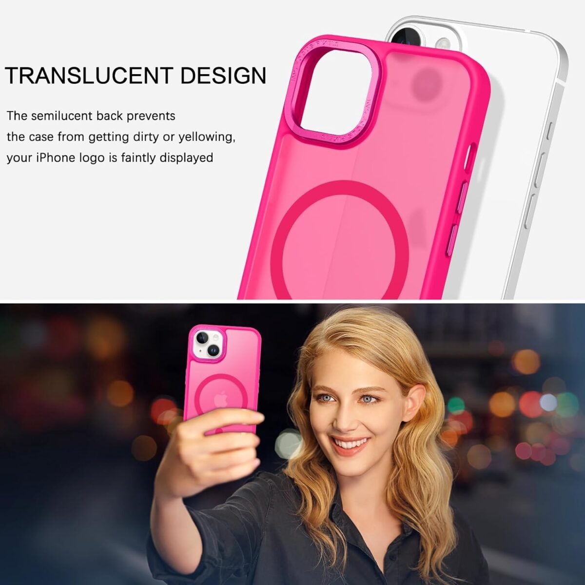1749711687 BENTOBEN Magnetic for iPhone 13 Case iPhone 14 Case Compatible with Magsafe Translucent Matte Phone Case iPhone 1314 Slim Shockproof Women Men Protective Cover for iPhone 1314 6.1 Hot Pink BENTOBEN Magnetic for iPhone 13 Case & iPhone 14 Case [Compatible with Magsafe] Translucent Matte Phone Case iPhone 13/14 Slim Shockproof Women Men Protective Cover for iPhone 13/14 6.1", Hot Pink