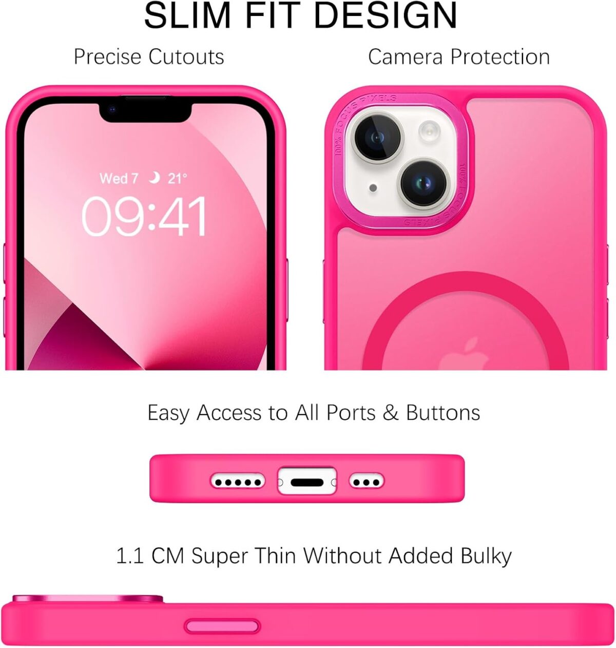 1749711689 BENTOBEN Magnetic for iPhone 13 Case iPhone 14 Case Compatible with Magsafe Translucent Matte Phone Case iPhone 1314 Slim Shockproof Women Men Protective Cover for iPhone 1314 6.1 Hot Pink BENTOBEN Magnetic for iPhone 13 Case & iPhone 14 Case [Compatible with Magsafe] Translucent Matte Phone Case iPhone 13/14 Slim Shockproof Women Men Protective Cover for iPhone 13/14 6.1", Hot Pink