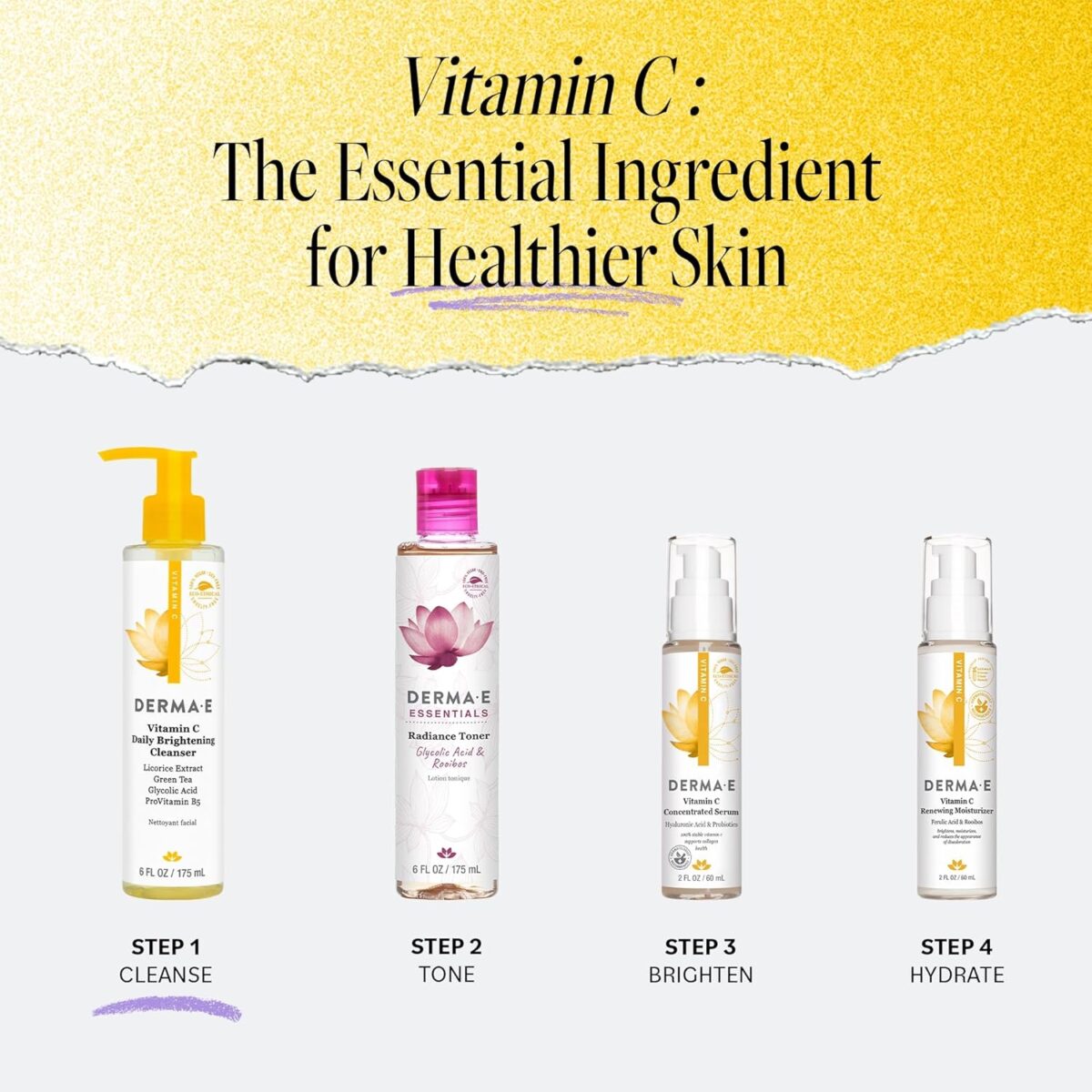 1749711750 Derma E Vitamin C Cleanser Daily Brightening Hydrating Face Wash to Even Out Skin Tone – Moisturizing Face Cleanser for a Radiant Glow 6 fl oz Derma E Vitamin C Cleanser - Daily Brightening & Hydrating Face Wash to Even Out Skin Tone – Moisturizing Face Cleanser for a Radiant Glow, 6 fl oz