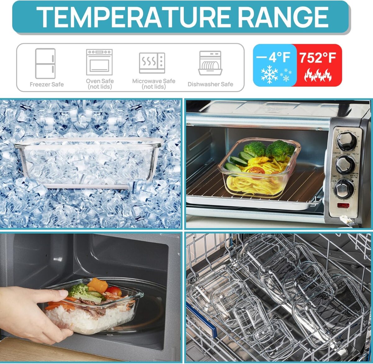 1749715841 Vtopmart 5Pack 22oz Glass Storage Containers with Lids Glass Meal Prep Food Container Sets with Snap Airtight Lids for Microwave Oven Freezer and Dishwasher Vtopmart 5Pack 22oz Glass Storage Containers with Lids, Glass Meal Prep Food Container Sets with Snap Airtight Lids for Microwave, Oven, Freezer and Dishwasher
