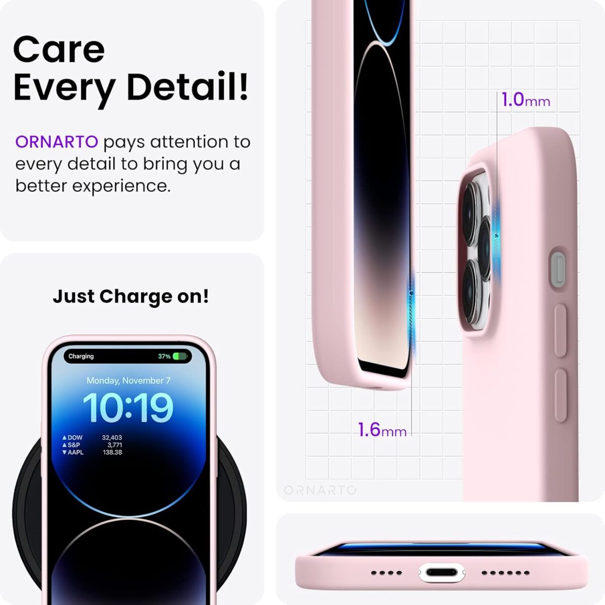 1749719890 ORNARTO Compatible with iPhone 14 Pro Max Case 6.7 Slim Liquid Silicone 3 Layers Full Covered Soft Gel Rubber Phone Case Protective Cover with Microfiber Lining 6.7 inch Chalk Pink ORNARTO Compatible with iPhone 14 Pro Max Case 6.7, Slim Liquid Silicone 3 Layers Full Covered Soft Gel Rubber Phone Case Protective Cover with Microfiber Lining 6.7 inch-Chalk Pink