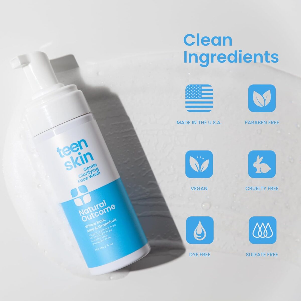 1749720206 Teen Skin Face Wash Gentle Foaming Daily Boys Girls Facial Cleanser Lotion Natural Non toxic Ingredients For Teens Preteens Kids Looking to Prevent Acne 5 oz Teen Skin Face Wash | Gentle Foaming Daily Boys & Girls Facial Cleanser Lotion | Natural Non-toxic Ingredients | For Teens, Preteens & Kids Looking to Prevent Acne | 5 oz