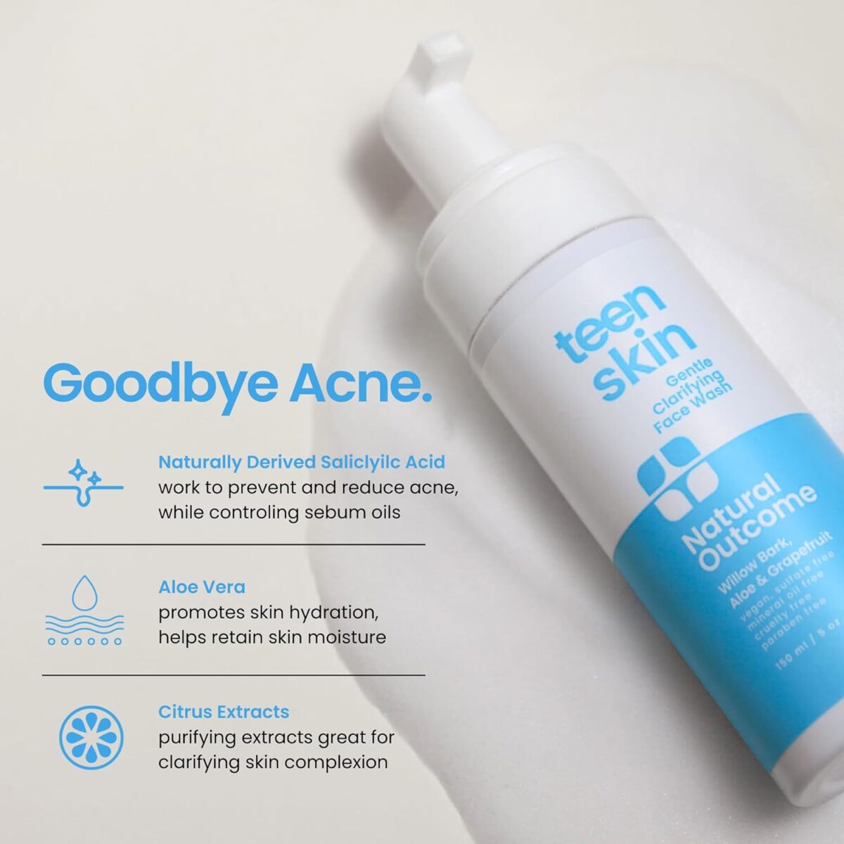 1749720211 Teen Skin Face Wash Gentle Foaming Daily Boys Girls Facial Cleanser Lotion Natural Non toxic Ingredients For Teens Preteens Kids Looking to Prevent Acne 5 oz Teen Skin Face Wash | Gentle Foaming Daily Boys & Girls Facial Cleanser Lotion | Natural Non-toxic Ingredients | For Teens, Preteens & Kids Looking to Prevent Acne | 5 oz