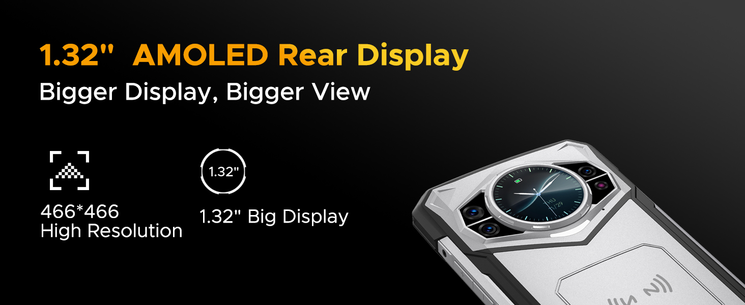 S200 Rugged Smartphone 5G10100mAh Rugged Phone IPS 1.32" Dual Screen 32GB+256GB 2TB Dual Sim Phones,