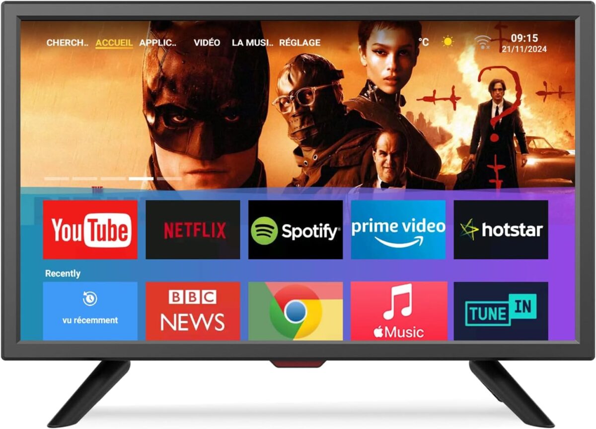 20 inch Full HD Small Smart TV for Kitchen, RV, or On-The-Go Entertainment – Flat Screen TV Built in Smart Operating System/ATSC Tuner/USB/AV/HDMI x2