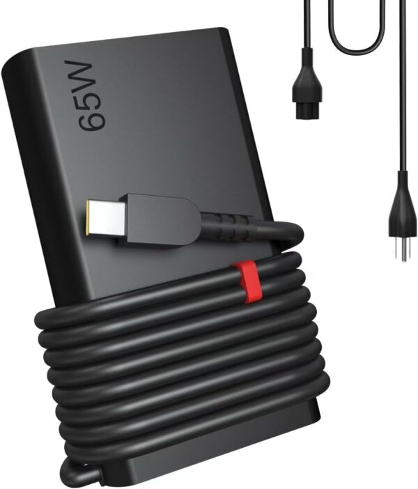 2025 New Slim 65W USB C Laptop Charger for Lenovo ThinkPad T14 T15 T16 X1 T480 Charger T470 T470s T480s T490 T490s T495 T570 T580 T590 E580 E585 E490 E590 L480 L580 X270 X380 X390 X395,Yoga,Chromebook