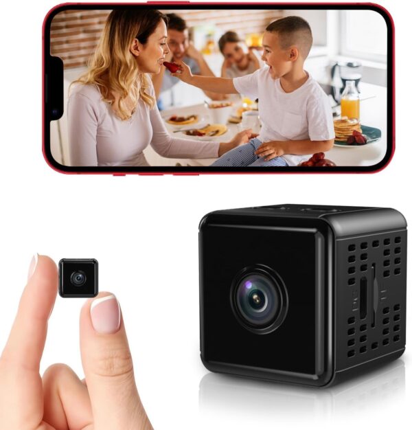 2025 Upgraded Hidden Camera, Security Cam, 1080P HD WiFi Camera – Mini Nanny Cam with Night Vision & Motion Detection – Indoor/Outdoor Wireless Security Cameras for Home, Car, Baby & Pet Monitoring
