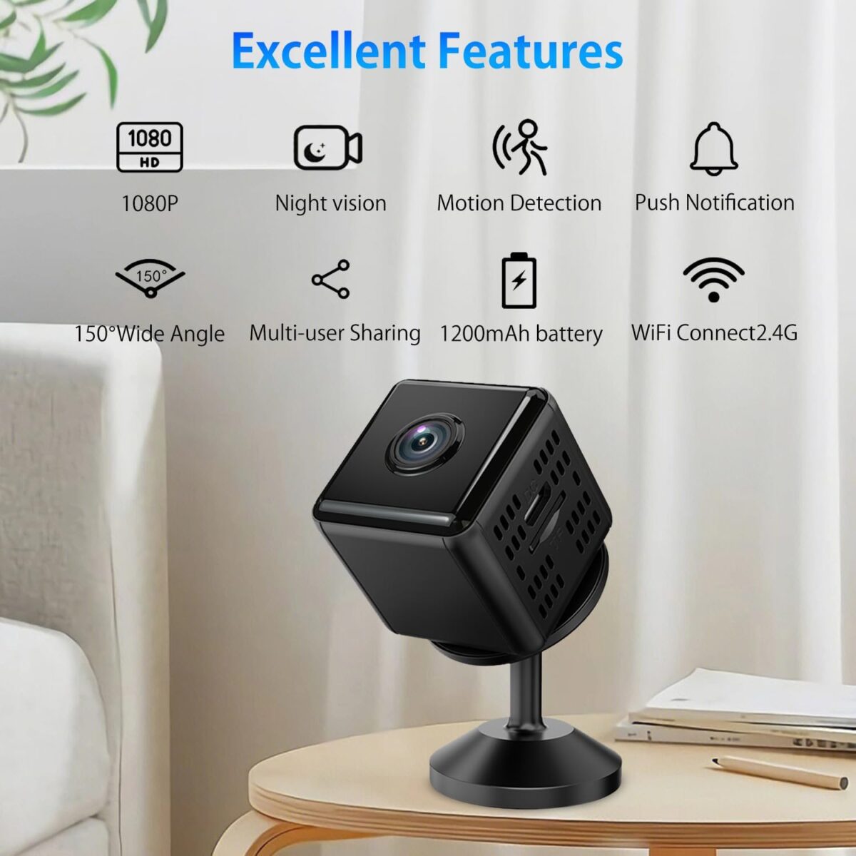 2025 Upgraded Hidden Camera Security Cam 1080P HD WiFi Camera Mini Nanny Cam with Night Vision Motion Detection IndoorOutdoor Wireless Security Cameras for Home Car Baby Pet Monitoring 2025 Upgraded Hidden Camera, Security Cam, 1080P HD WiFi Camera - Mini Nanny Cam with Night Vision & Motion Detection - Indoor/Outdoor Wireless Security Cameras for Home, Car, Baby & Pet Monitoring