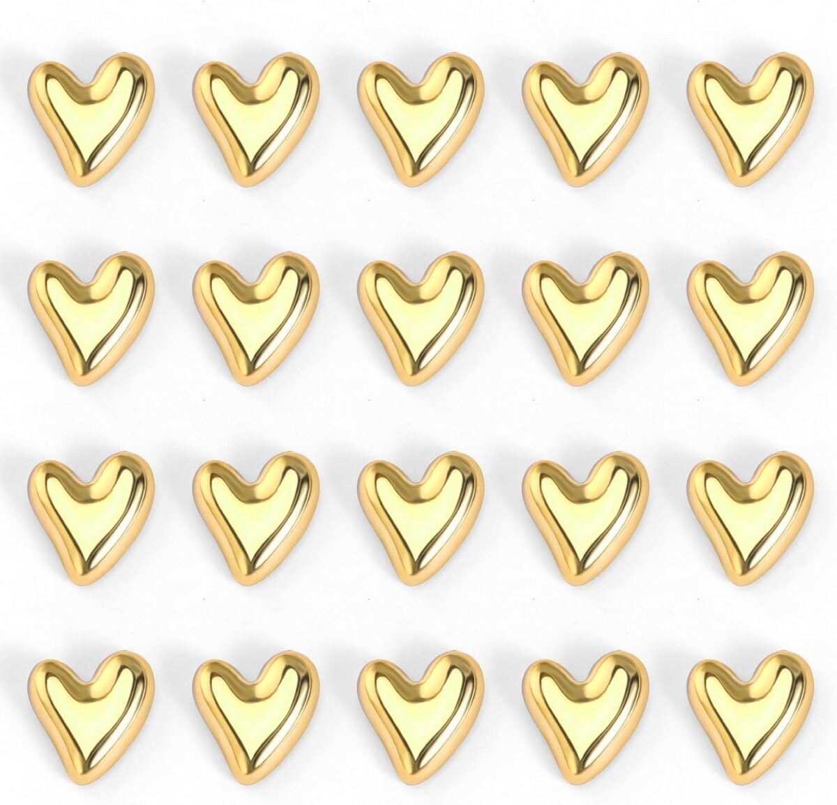 20Pcs Fridge Magnets, Gold Magnets for Fridge, Love Heart Refrigerator Magnet,Small Decorative Magnet for Whiteboard Locker Cabinet Refrigerator for Classroom Kitchen Office Decor
