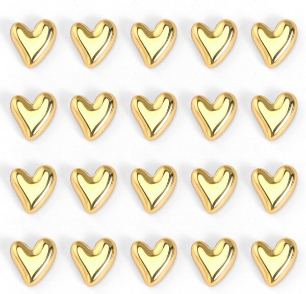 20Pcs Fridge Magnets, Gold Magnets for Fridge, Love Heart Refrigerator Magnet,Small Decorative Magnet for Whiteboard Locker Cabinet Refrigerator for Classroom Kitchen Office Decor