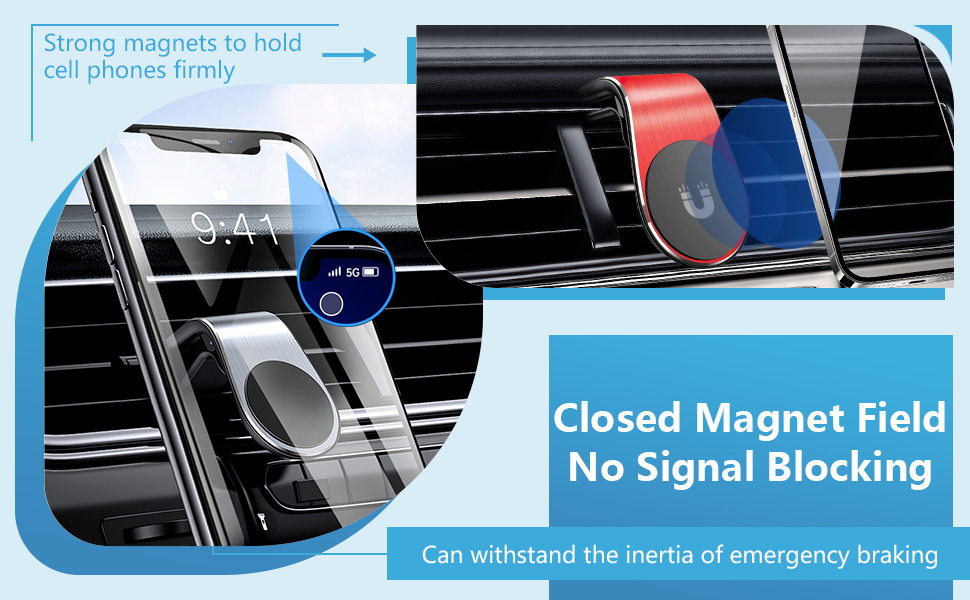Mobile Phone Navigation Magnetic Bracket, L Type Car Phone Mount, Air Vent Phones Mount for Car