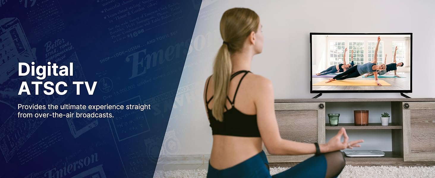 Digital ATSC TV built in to Emerson ET-2400 24 inch TV watch Television show broadcasts on the TV