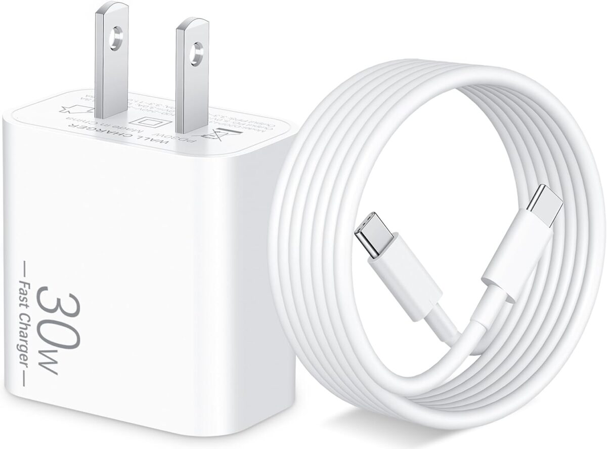 30 Watt USB C Fast Charger for Google Pixel 9/9 Pro XL Fold/8/8 Pro/8a/7/7 Pro/7a/6/5/4/3XL, iPhone 16/15 Pro Max, Samsung S25/S24/S23, Android, 30W Type C Super Fast Charger Block + 6FT Charging Cord