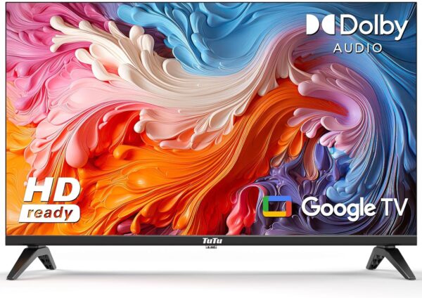 32 Inch 720P HD Smart TV with Google TV, Full HD Slim Design LED Smart TV or Monitor with HDMI, Dolby Audio, Voice Remote, Stream Live(2024 Model)