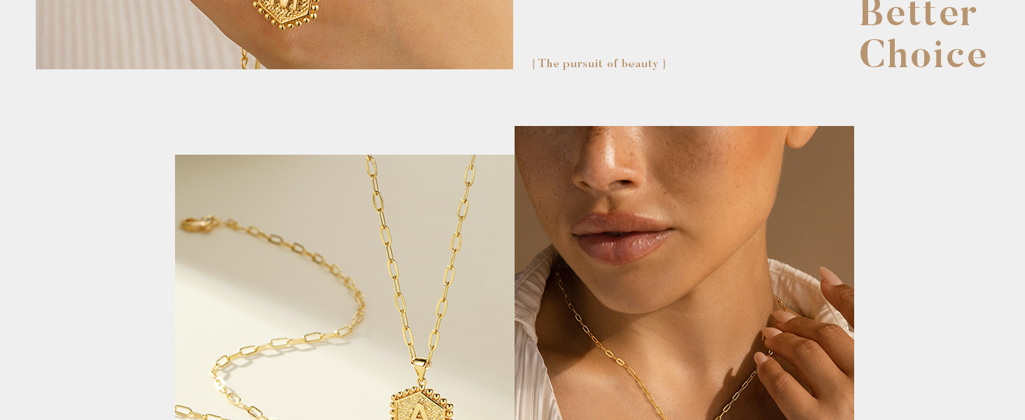 gold initial necklaces for women trendy