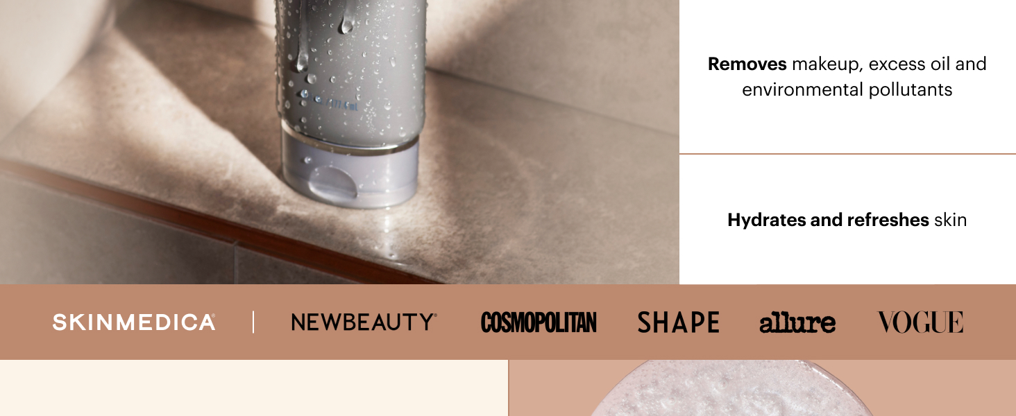 face cleanser removes makeup, excess oil and environmental pollutants