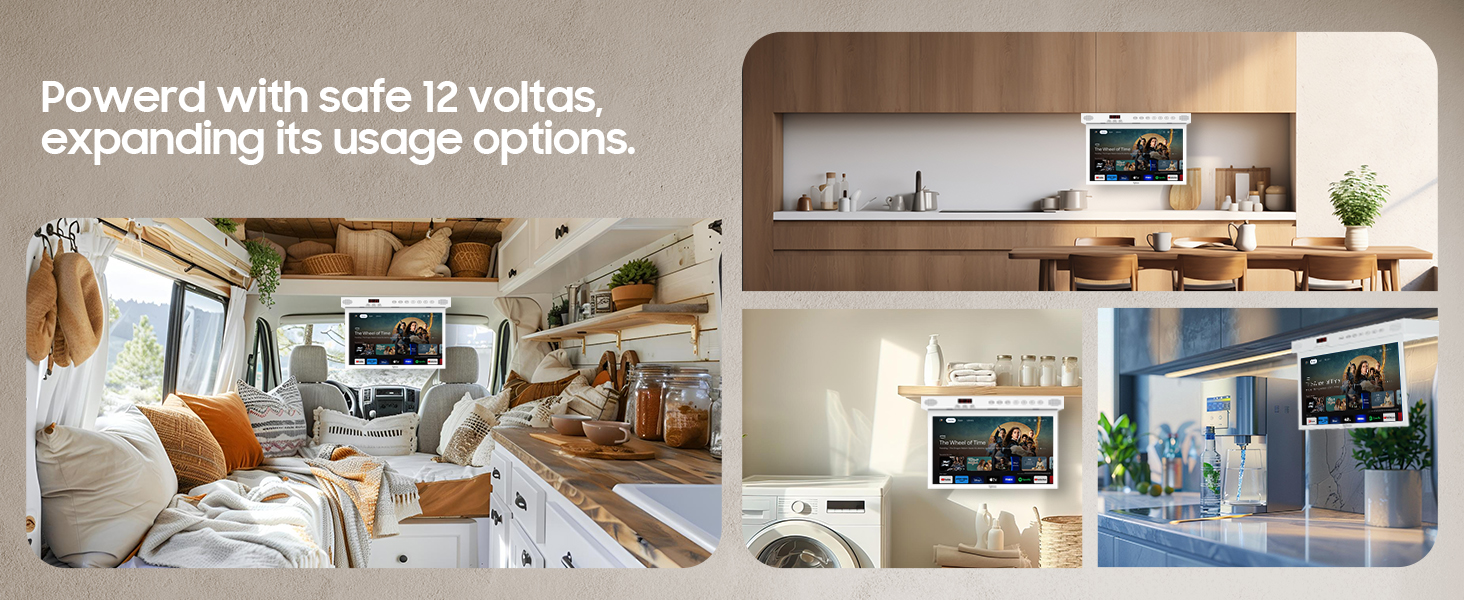 TV for kitchen Bedroom 12V RV camper showcase
