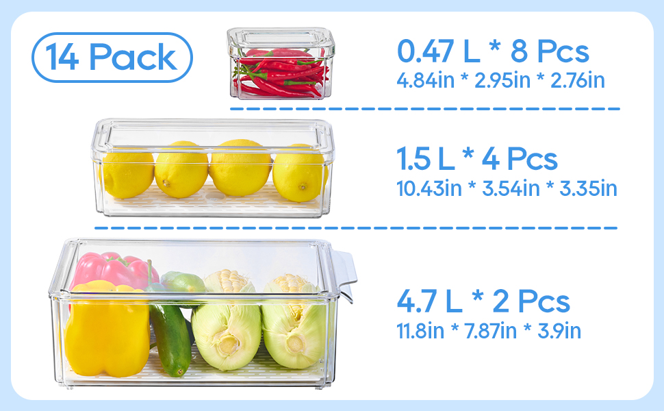 A+ 14pack storage bins size 