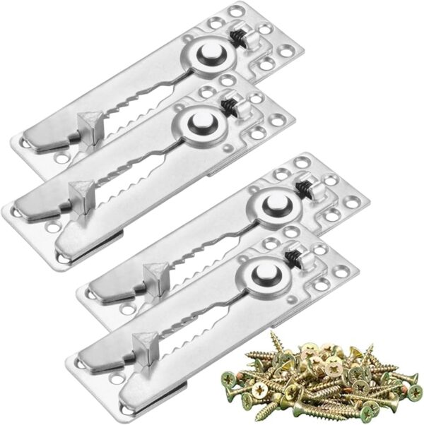 4 PCS Sectional Couch Connector Screws, 155mm Heavy Duty Sofa Alligator Clamps Joint Clip for Sliding Sofas