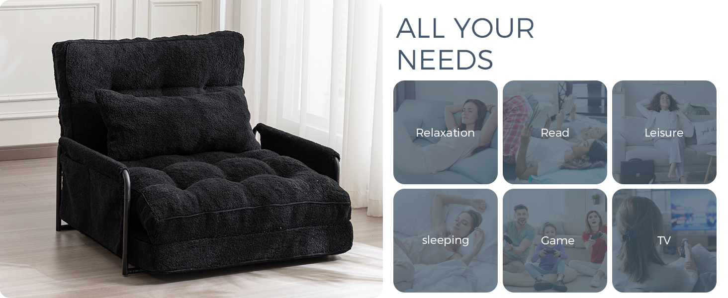 MAXYOYO Adjustable Floor Sofa Couch with Pillow