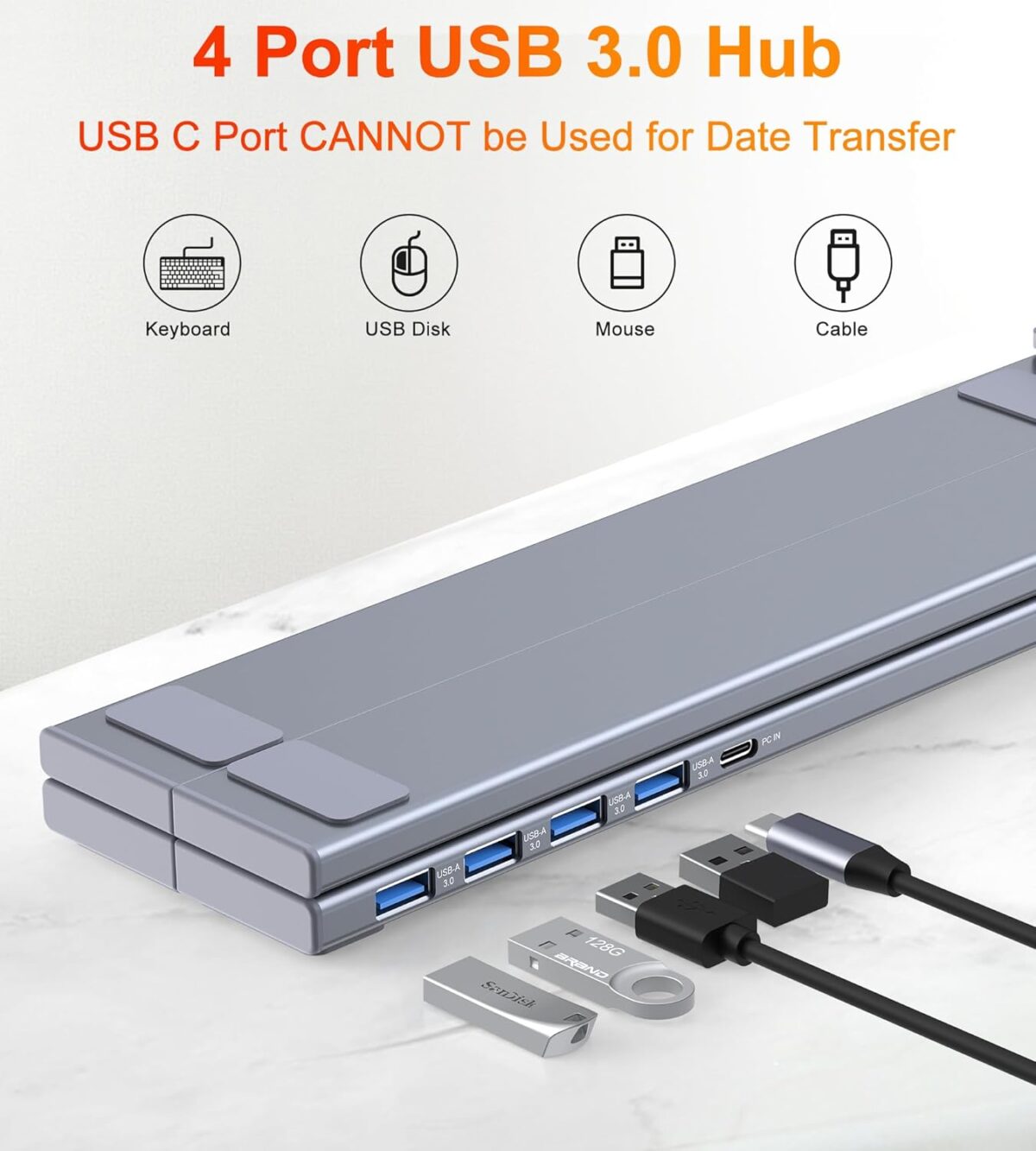 5 in 1 USB C Hub Adjustable Aluminum Laptop Stand 4 Port USB A 3.0 with 5Gbps Data Transfer USB C Hub Docking Station Charging Not Supported for MacBookProAirDellHPLenovo 5-in-1 USB C Hub Adjustable Aluminum Laptop Stand, 4-Port USB A 3.0 with 5Gbps Data Transfer USB C Hub Docking Station [Charging Not Supported] for MacBookPro/Air/Dell/HP/Lenovo