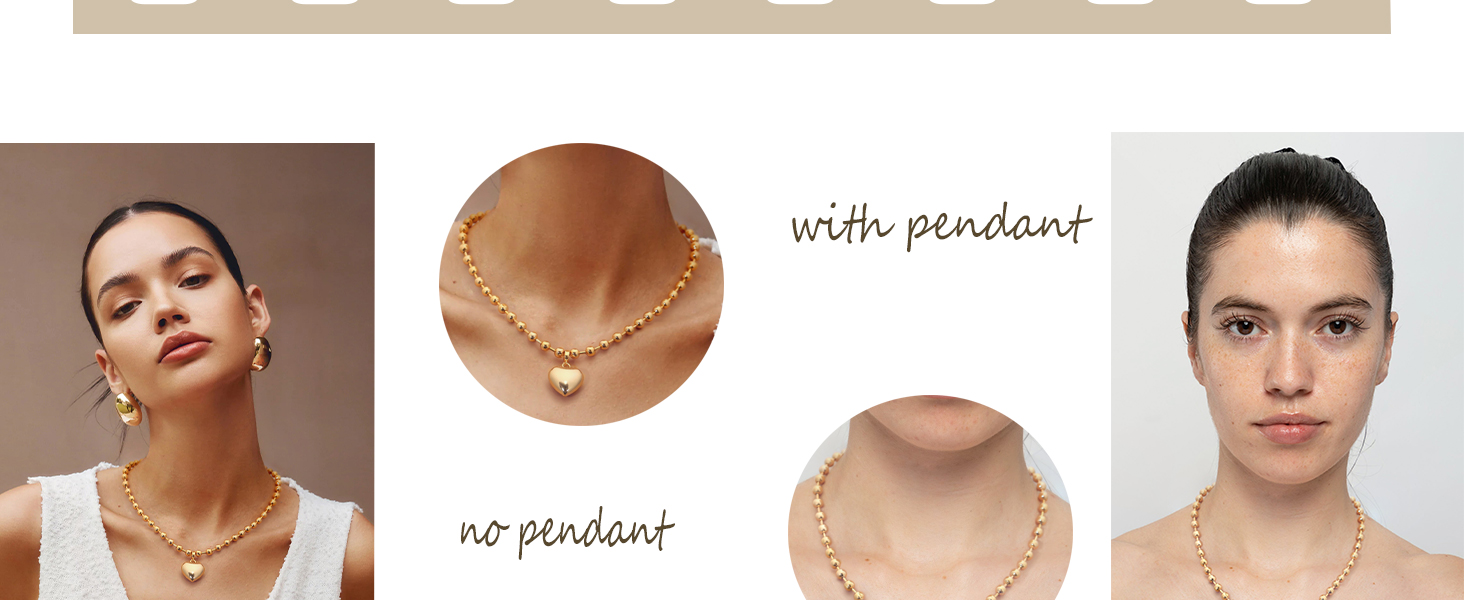 Puffy Love Heart Necklace