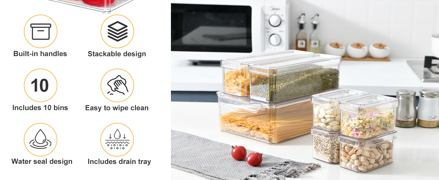 10 pack fridge organizer bins