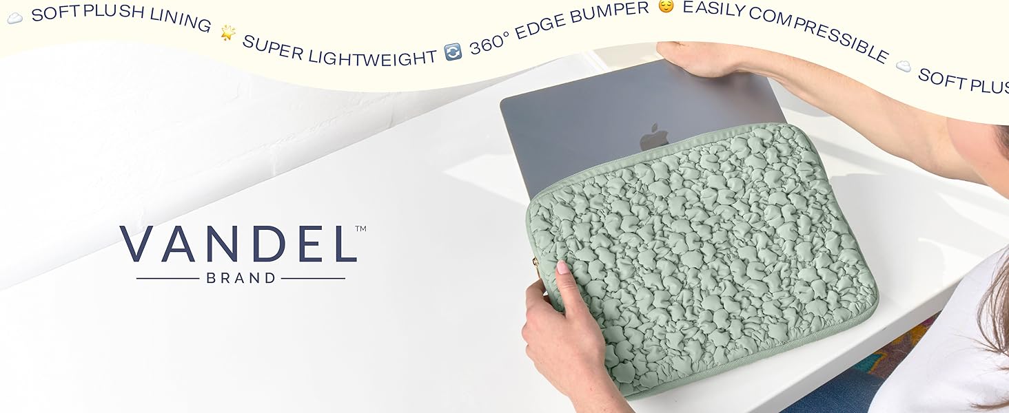 cute puffer sleeve aesthetic laptop cover quilted 14 inch case 15 inch 16 inches laptop case tablet