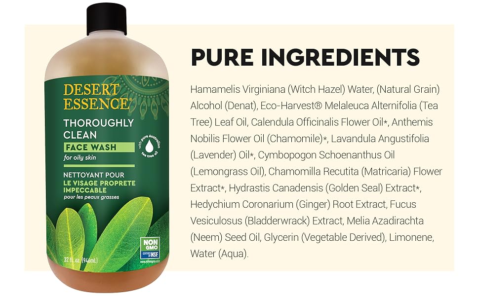 Desert Essence Face Wash Ingredients