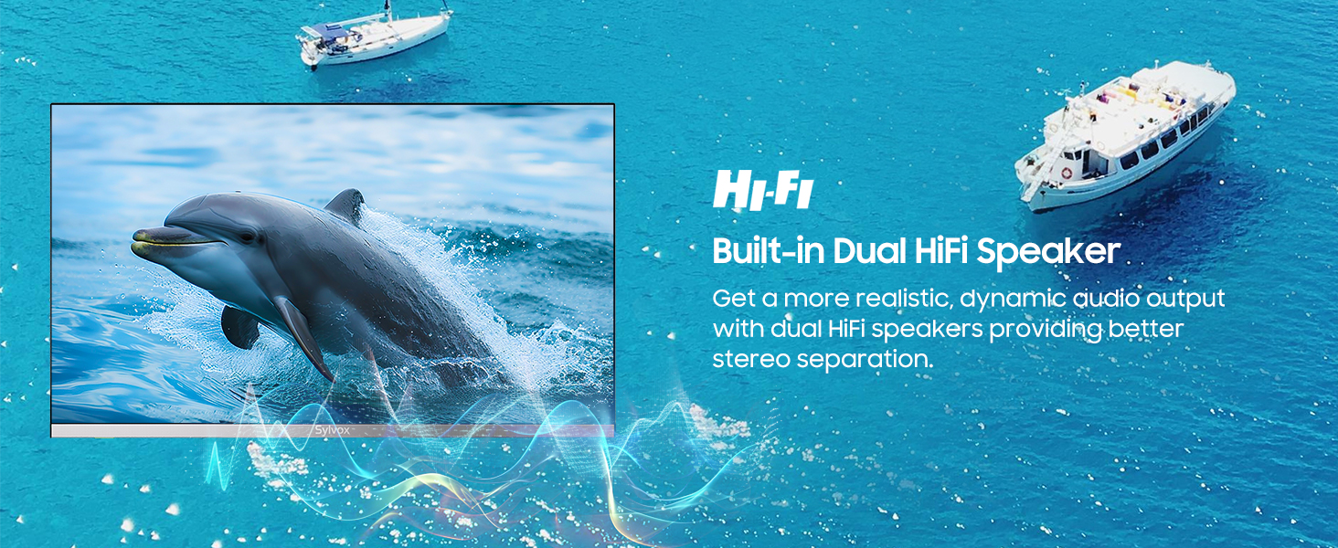 12V TV with dual HiFi speakers built-in