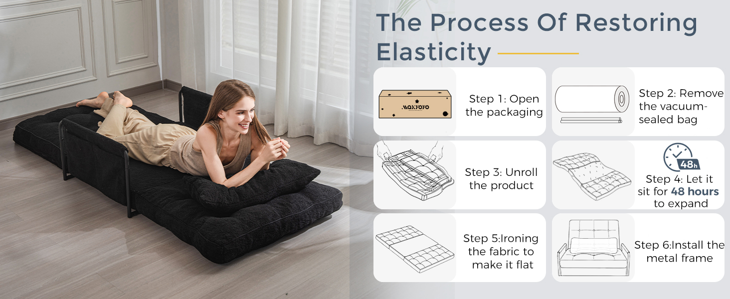 MAXYOYO Adjustable Floor Sofa Couch with Pillow
