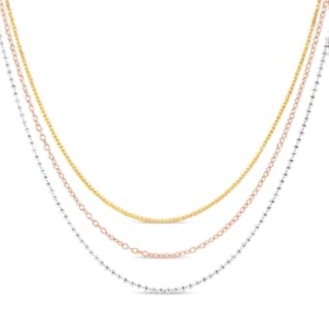 Kezef Necklace Chains available in 3 different colors, Sterling Silver, 14k Gold, Rose Gold