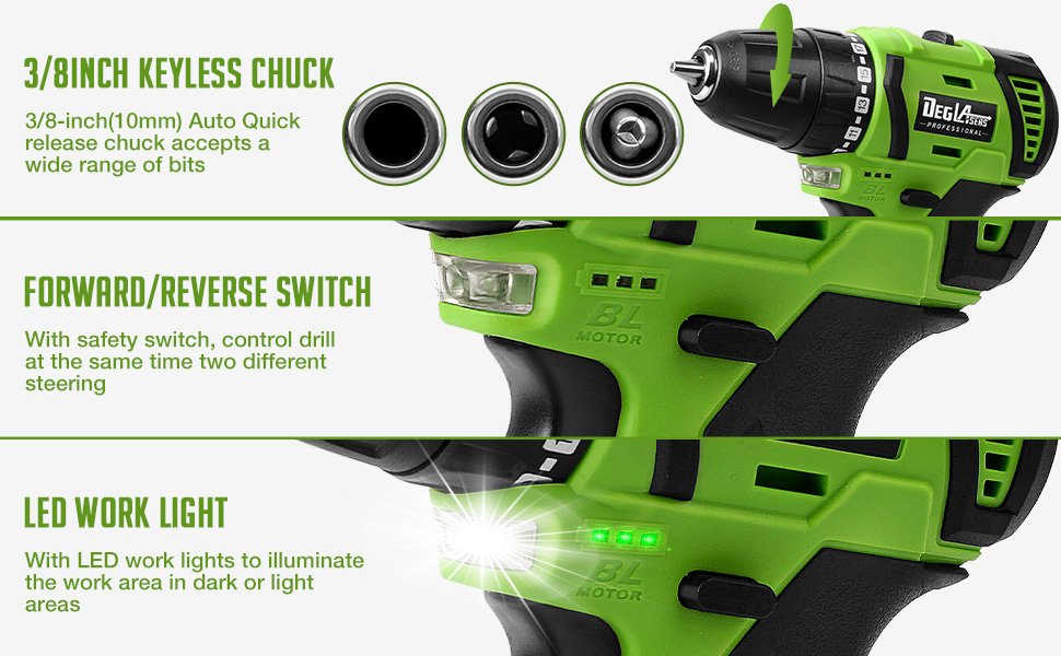 3/8”Keyless Chuck