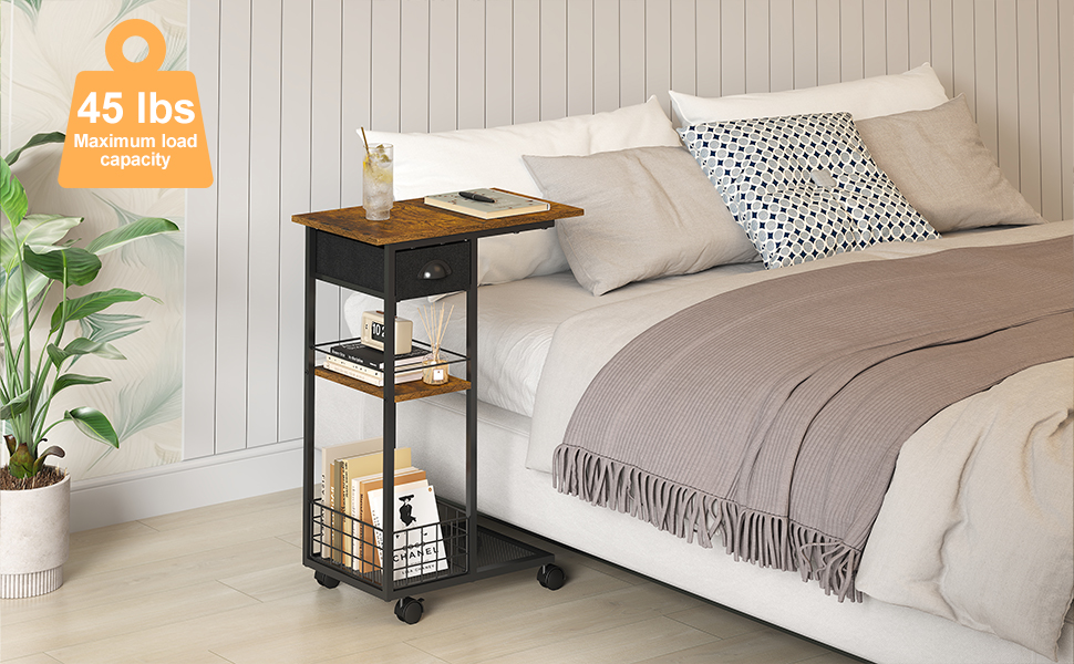 side table with wheels