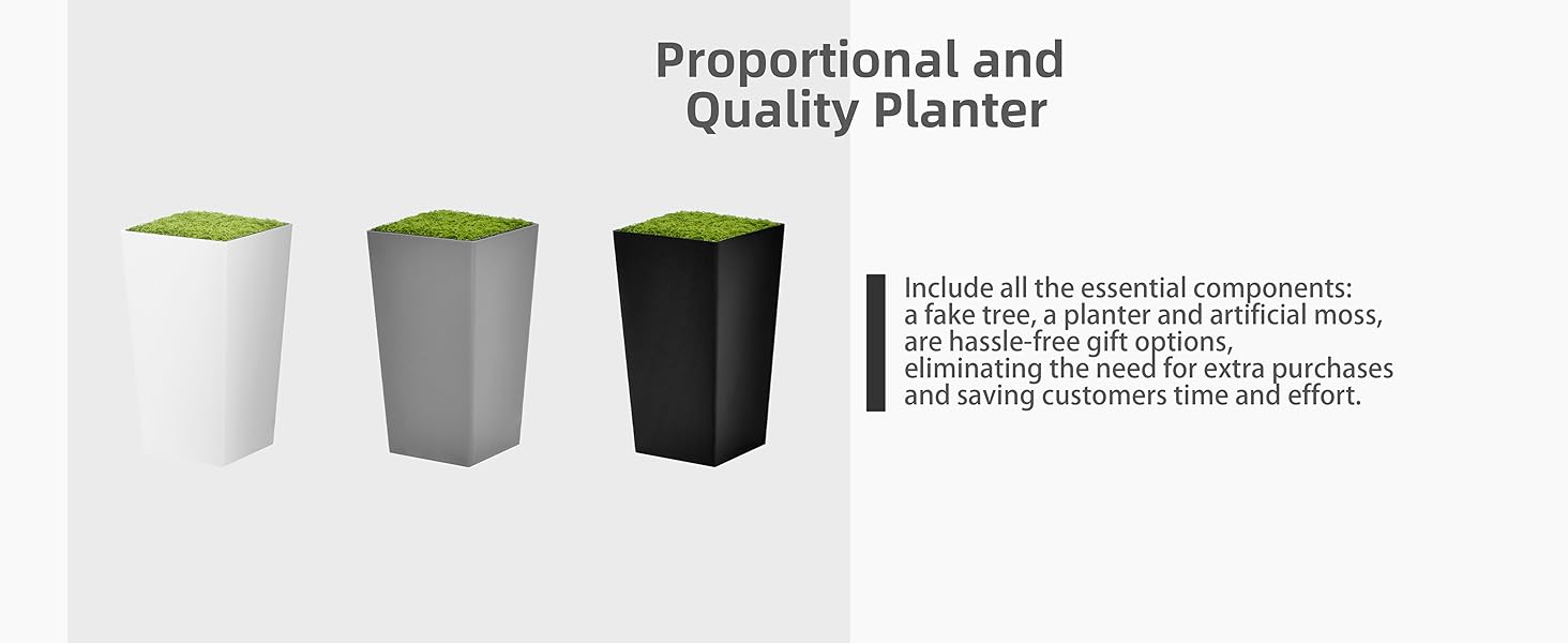 faux tree with planter