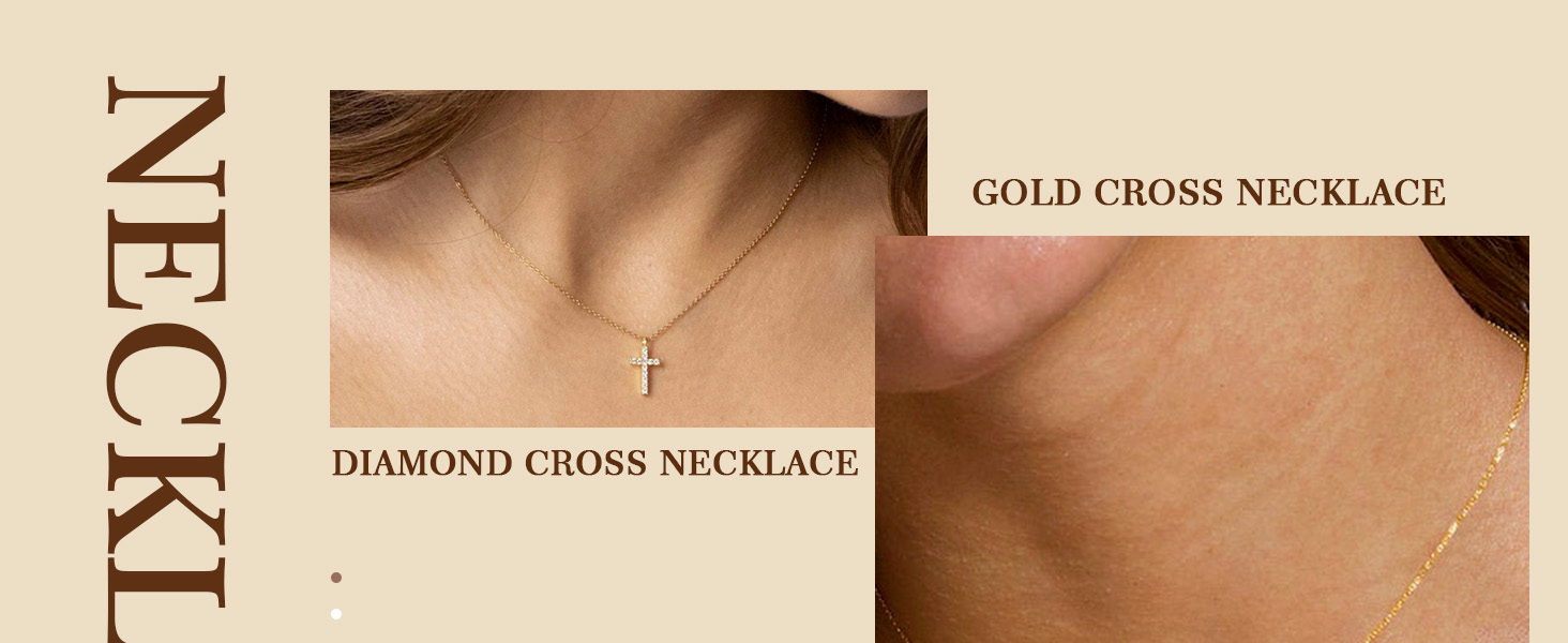 gold cross necklace for women