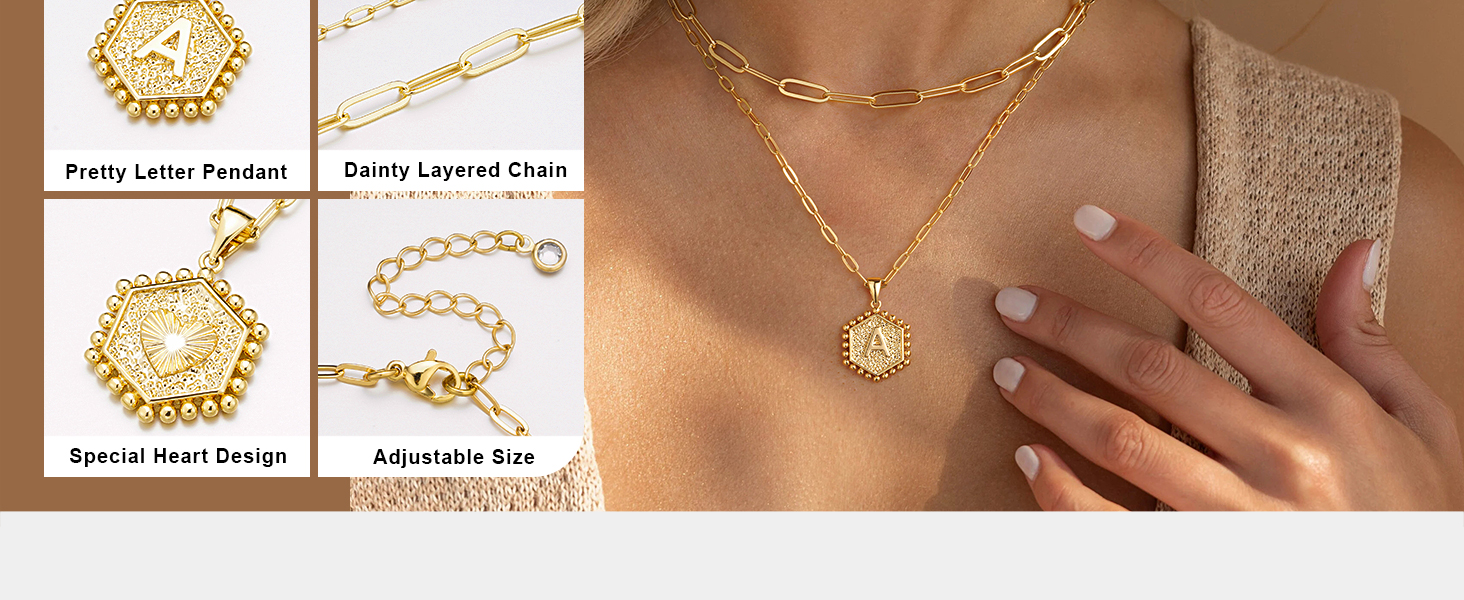gold initial necklaces for women trendy