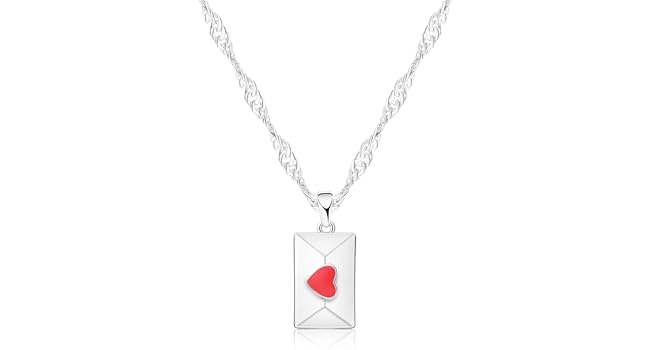 Heart Necklace---Evenlope Red Heart
