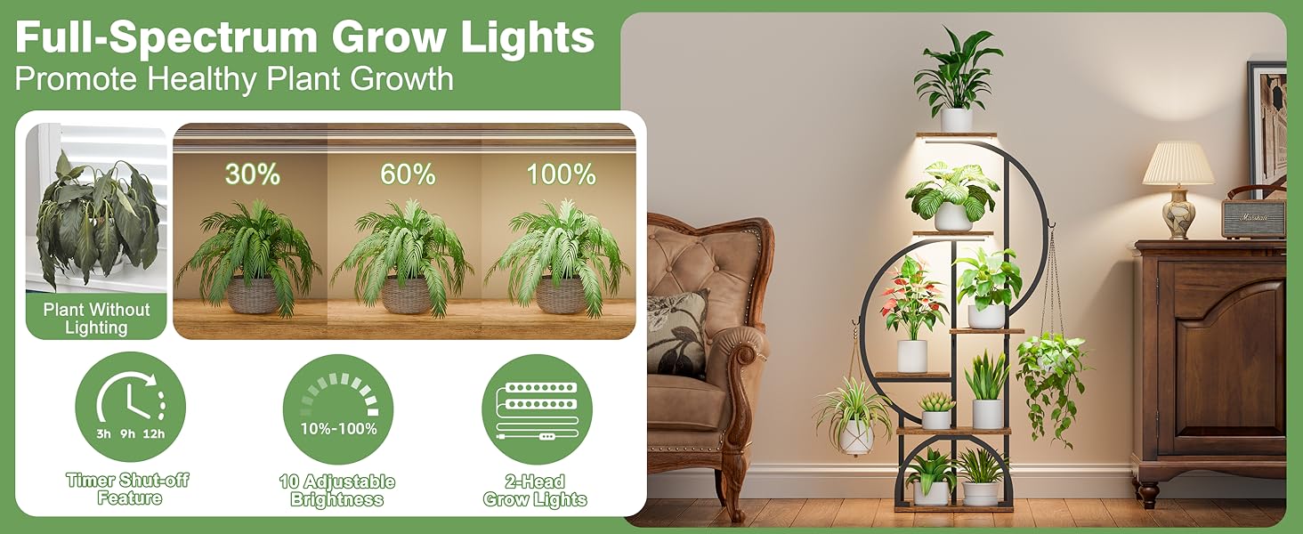 plant stand with grow light