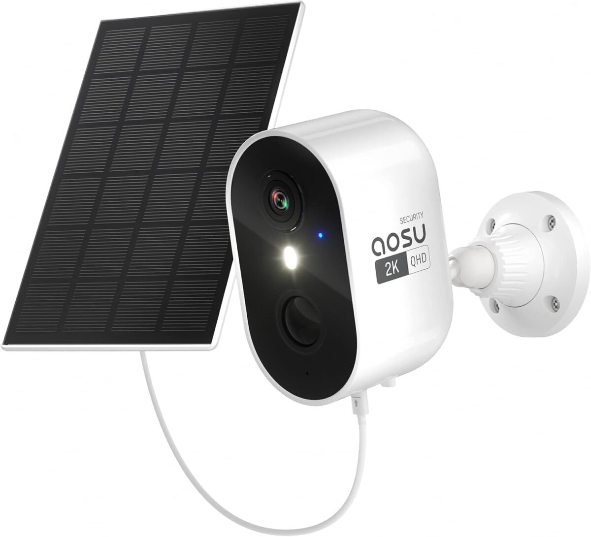 AOSU Solar Camera Outdoor Wireless, 2K Cameras for Home Security, WiFi Camera for Home Surveillance with Spotlight Color Night Vision, PIR/AI Motion Detection, 2-Way Talk, IP66 Waterproof