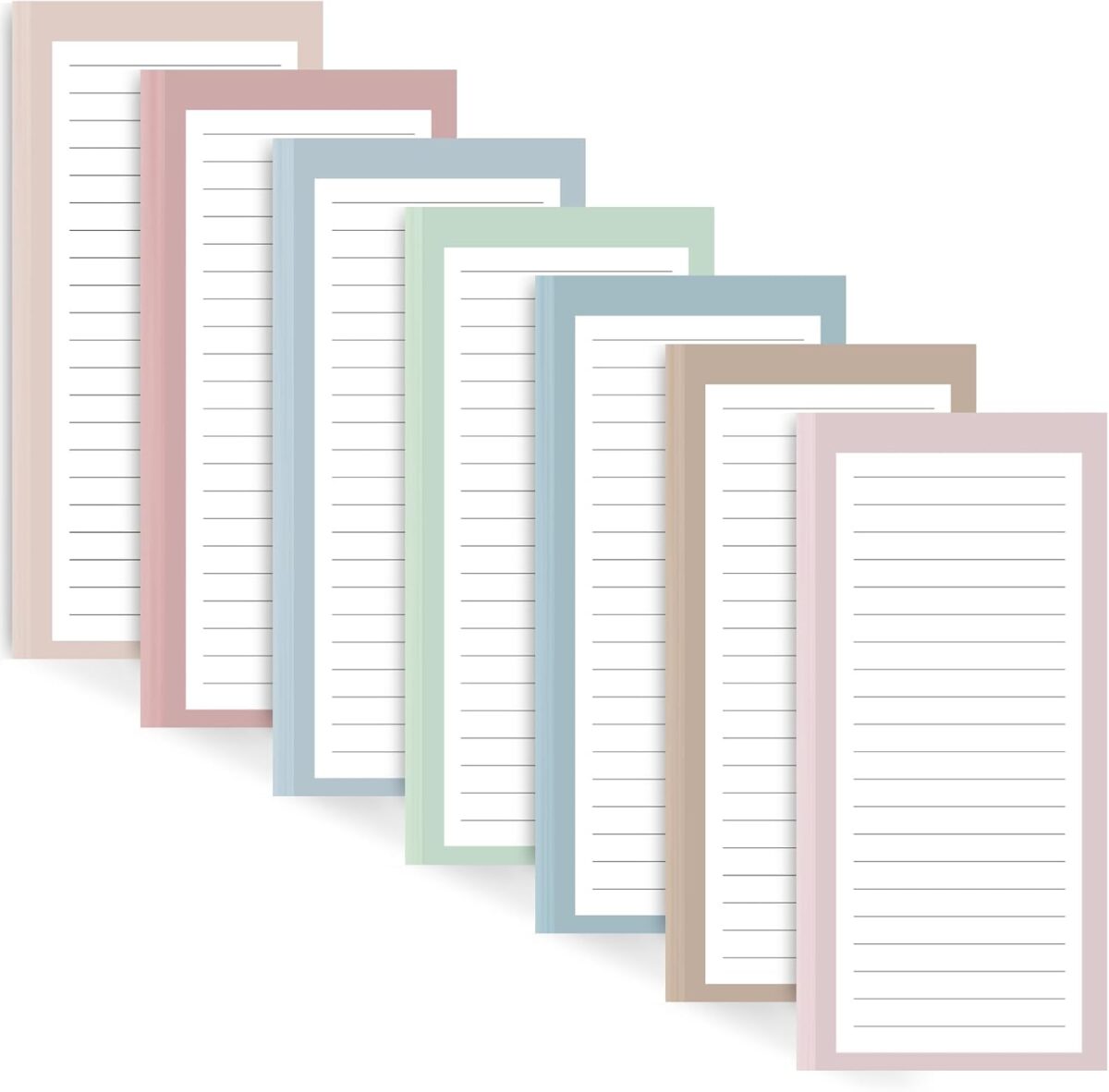 AZUREAL 7 Pack Magnetic Notepads for Refrigerator, 30 Pages/Book Grocery List Magnet Pad for Fridge, Design Magnetic Grocery List Pad for Fridge, Grocery List Notepad, To-Do Memos, List