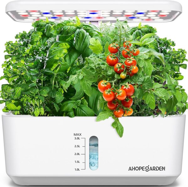 Ahopegarden Indoor Garden Hydroponics Growing System: 10 Pods Plant Germination Kit Aeroponic Herb Vegetable Growth Lamp Countertop with LED Grow Light – Hydrophonic Planter Grower Harvest Lettuce