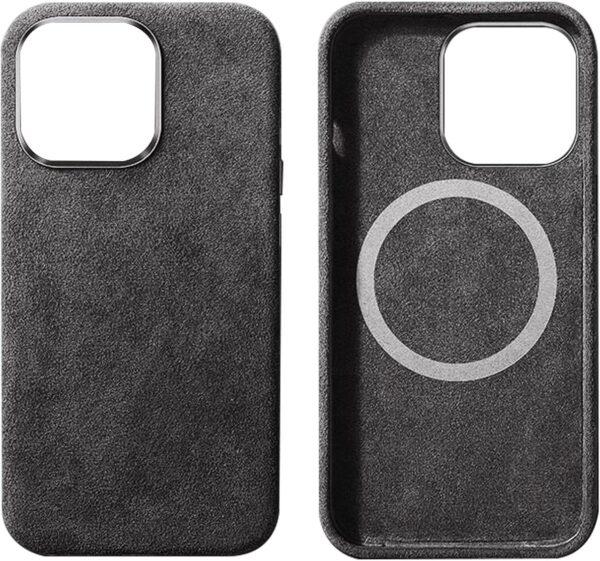 Alcantara Case for iPhone 16/16 Plus/16 Pro/16 Pro Max, Handmade Synthetic Suede Cover with Microfiber Lining, Compatible with Magsafe