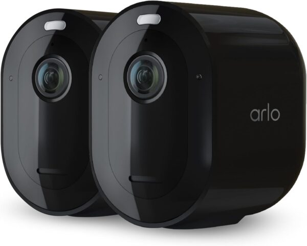 Arlo Pro 5S 2K Spotlight Camera – 2 Pack – Security Cameras Wireless Outdoor, Dual Band Wi-Fi, Color Night Vision, 2-Way Audio, Home Security Cameras, Home Improvement, Black – VMC4260B
