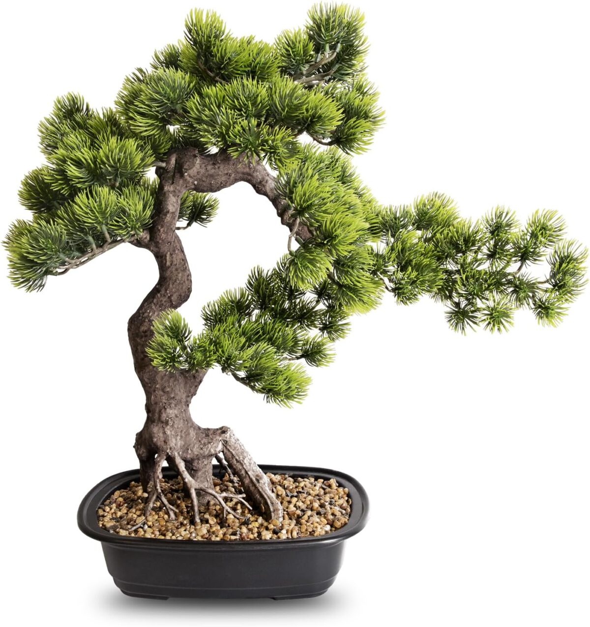Artificial Bonsai Plant, Large Faux Juniper Plants 20 inch, Faux Potted Pine Plants Indoor Decor for Office Desk Home Table, Greenery Desktop Bonsai Tree for Room Decorations, Tall 20″