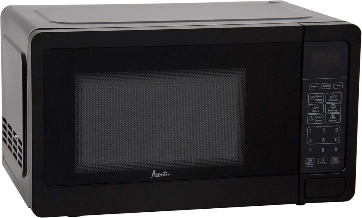 Avanti MT7V1B Microwave Oven 700-Watts Compact with 6 Pre Cooking Settings, Speed Defrost, Electronic Control Panel and Glass Turntable, 0.7-Cu.Ft, Black