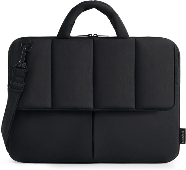BAGSMART 15-16 Inch Laptop Case Sleeve, Padded Lightweight 15.6 Laptop Bag with strap for MacBook Air/Pro, Shockproof Water Resistant Laptop Cover Compatible for Macbook Dell HP Lenovo Asus, Black