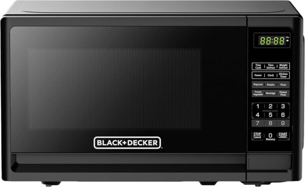 BLACK+DECKER 0.7 Cu. Ft. 700 Watts Countertop Compact Microwave Oven with LED Lighting, Child Lock